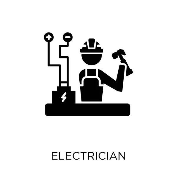 Ícone Eletricista Desenho Símbolo Eletricista Coleção Profissões Ilustração Vetorial Elemento — Vetor de Stock