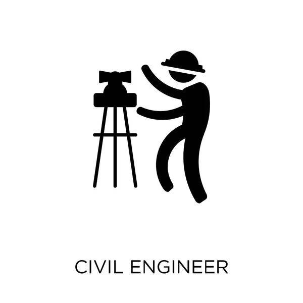 Icône Ingénieur Civil Symbole Ingénieur Civil Collection Professions Illustration Vectorielle — Image vectorielle