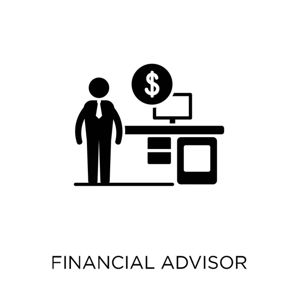 财务顾问 财务顾问从专业收集符号设计 简单的元素向量例证在白色背景 — 图库矢量图片