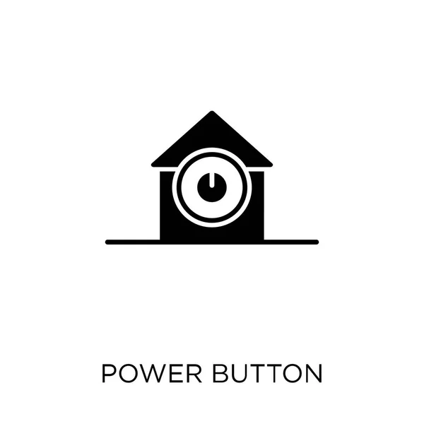 电源按钮图标 智能系列中的电源按钮符号设计 简单的元素向量例证在白色背景 — 图库矢量图片