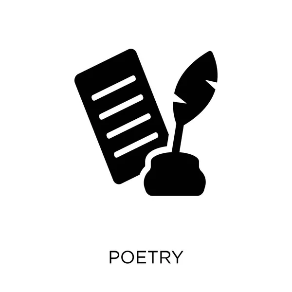 诗歌图标 从博物馆收藏的诗歌符号设计 简单的元素向量例证在白色背景 — 图库矢量图片