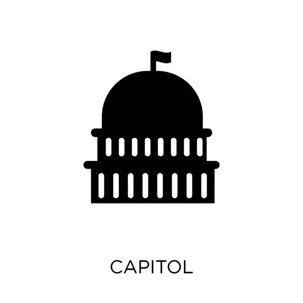 Capitol Ikonra Capitol Szimbólum Tervez Ból Egyesült Államok Gyűjtemény Egyszerű — Stock Vector