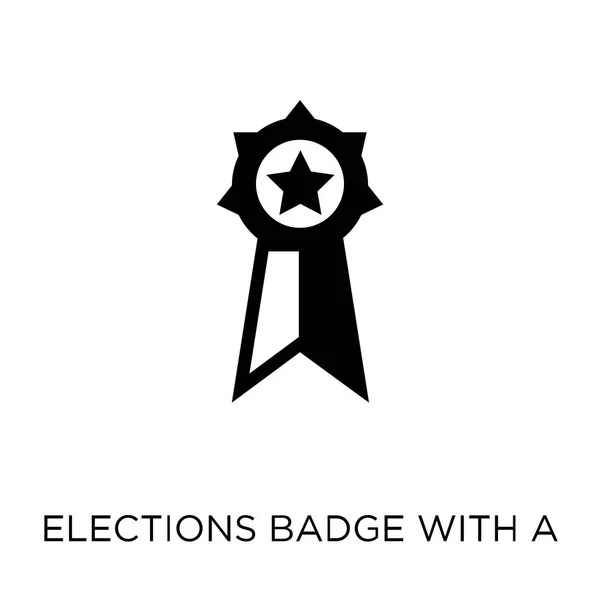 Insignia Elecciones Con Icono Estrella Insignia Elecciones Con Diseño Símbolo — Vector de stock