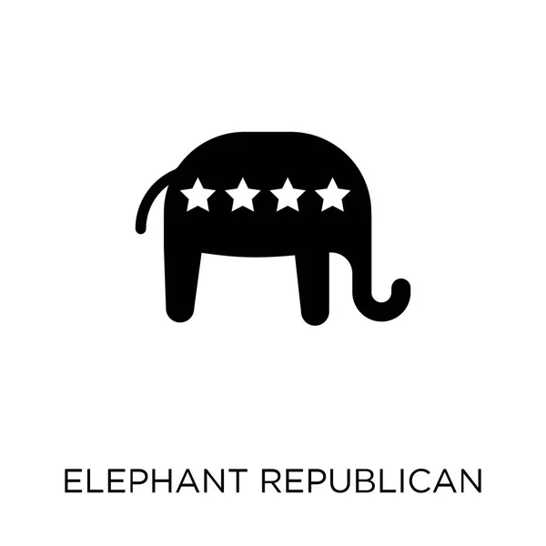 象共和党シンボル アイコン 政治的なコレクションから象共和党シンボル シンボル デザイン 白い背景の上の単純な要素ベクトル図 — ストックベクタ