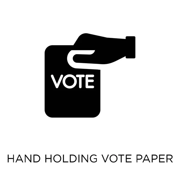 Рука Тримає Значок Голосового Паперу Рука Тримає Дизайн Символу Голосування — стоковий вектор