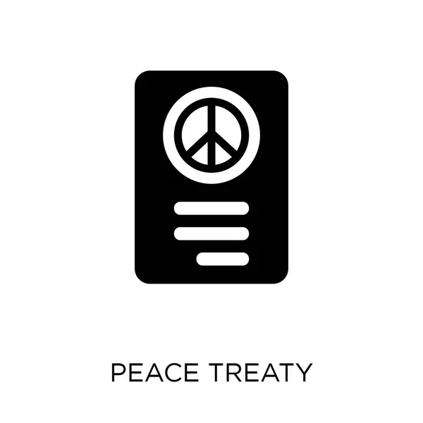 和平条约图标 和平条约符号设计从政治收藏 简单的元素向量例证在白色背景 — 图库矢量图片