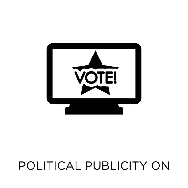Politická Reklama Ikonu Obrazovky Monitoru Politická Reklama Monitoru Obrazovky Symbolu — Stockový vektor