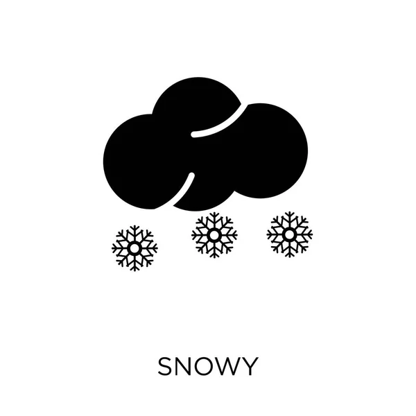 Besneeuwde Pictogram Besneeuwde Symbool Design Uit Wintercollectie Eenvoudig Element Met — Stockvector