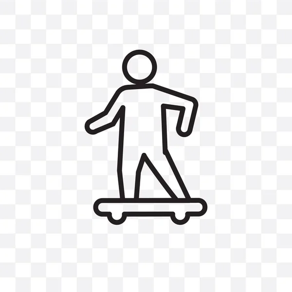 Skateboarding Vector Linear Icon Isolated Transparent Background Skateboarding Transparency Concept — Stock Vector