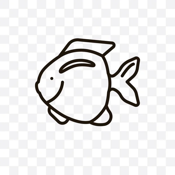 Риби Векторні Лінійні Значки Ізольовані Прозорому Фоні Концепція Прозорості Риби — стоковий вектор