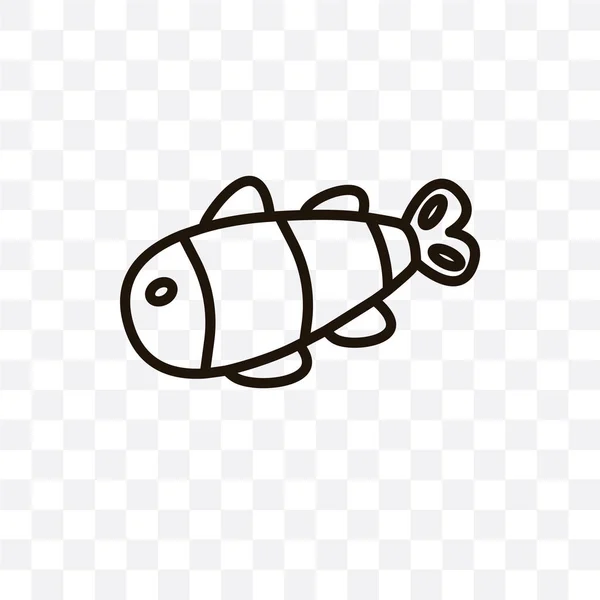 Clown Fish Vector Linear Icon Isolated Transparent Background Clown Fish — Stock Vector