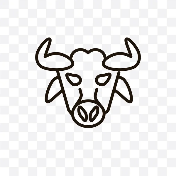 Bull Vector Lineaire Pictogram Geïsoleerd Transparante Achtergrond Bull Transparantie Concept — Stockvector