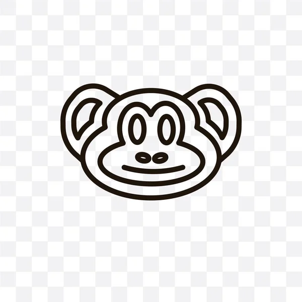 Monkey Vector Lineal Icono Aislado Sobre Fondo Transparente Monkey Concepto — Vector de stock