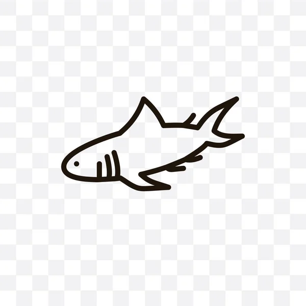 Shark Vector Linear Icon Isoliert Auf Transparentem Hintergrund Shark Transparency — Stockvektor