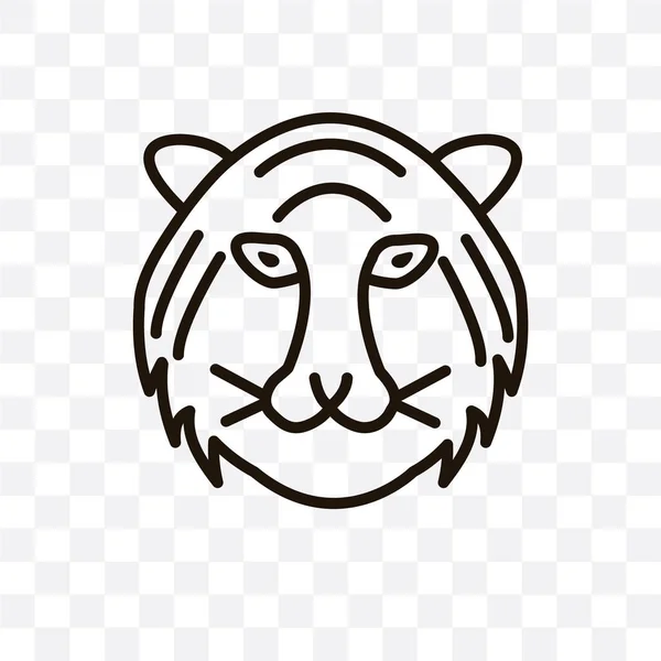 Icona Lineare Vettoriale Tiger Isolata Sfondo Trasparente Concetto Trasparenza Tiger — Vettoriale Stock