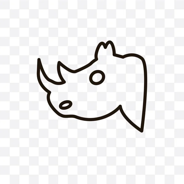 Icono Lineal Vectorial Rhino Aislado Sobre Fondo Transparente Concepto Transparencia — Vector de stock