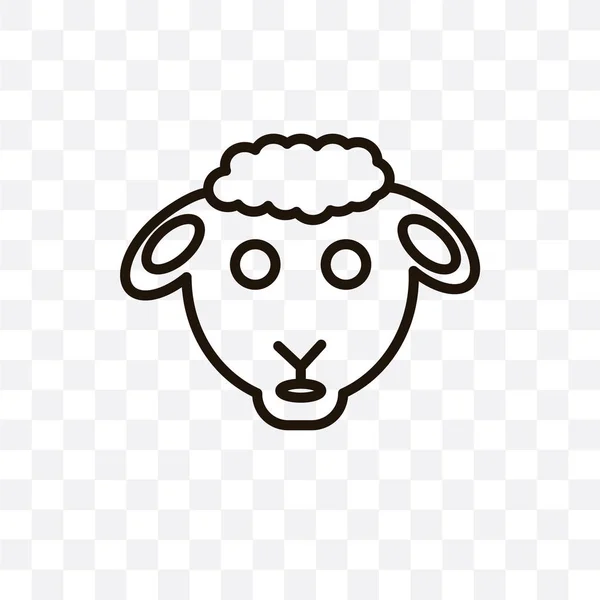 Линейный Иконка Вектора Овцы Изолированы Прозрачном Фоне Концепция Прозрачности Овцы — стоковый вектор