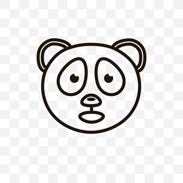 Panda Medve Vektor Lineáris Ikon Elszigetelt Átlátszó Háttér Panda Medve — Stock Vector