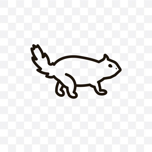 Otter Vector Lineaire Pictogram Geïsoleerd Transparante Achtergrond Otter Transparantie Concept — Stockvector