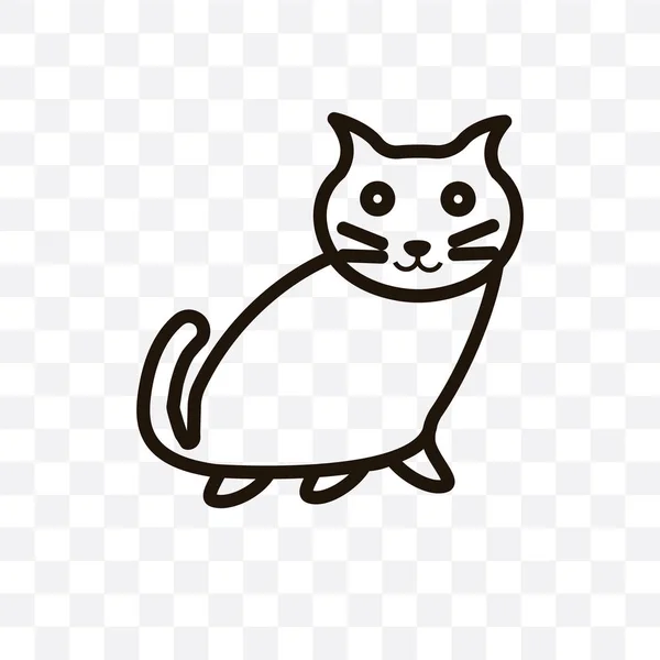 Kitten Vector Linear Icon Isolated Transparent Background Kitten Transparency Concept — Stock Vector