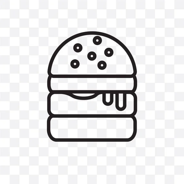 Hamburger Vector Linear Icon Isolated Transparent Background Hamburger Transparency Concept — Stock Vector
