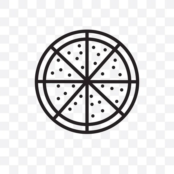 Pizza Vector Linear Icon Isolated Transparent Background Pizza Transparency Concept — Stock Vector