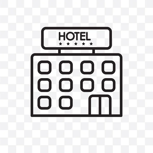 Hotel Vektor Lineares Symbol Isoliert Auf Transparentem Hintergrund Hotel Transparenzkonzept — Stockvektor