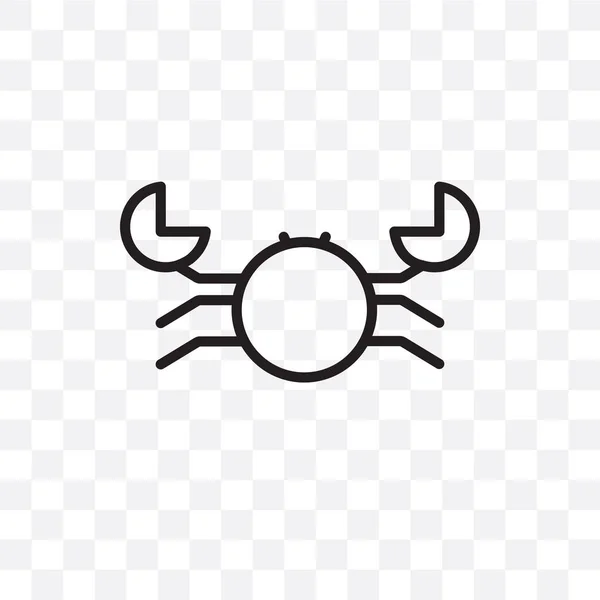 Krabben Vektor Lineares Symbol Isoliert Auf Transparentem Hintergrund Krabben Transparenz — Stockvektor