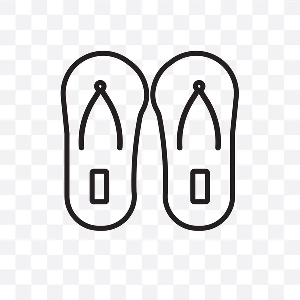 Flip Flops Vector Lineaire Pictogram Geïsoleerd Transparante Achtergrond Flip Flops — Stockvector