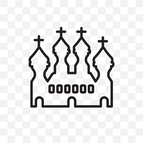 Cathedral Saint Basil Vector Linear Icon Isolated Transparent Background Cathedral — Stock Vector