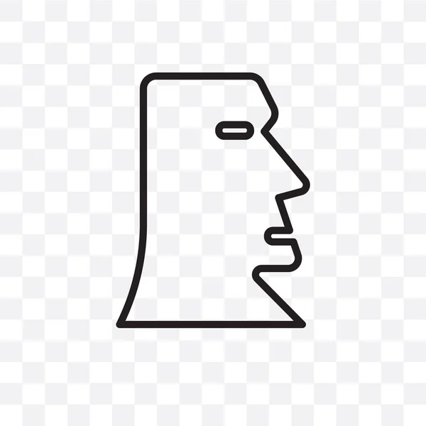 Moai Vektor Lineáris Ikon Elszigetelt Átlátszó Háttér Moai Átláthatóság Fogalma — Stock Vector