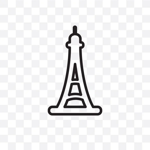 Icono Lineal Vector Torre Eiffel Aislado Sobre Fondo Transparente Concepto — Archivo Imágenes Vectoriales
