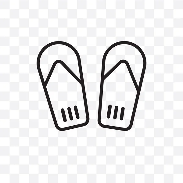 Slippers Vector Lineaire Pictogram Geïsoleerd Transparante Achtergrond Slippers Transparantie Concept — Stockvector