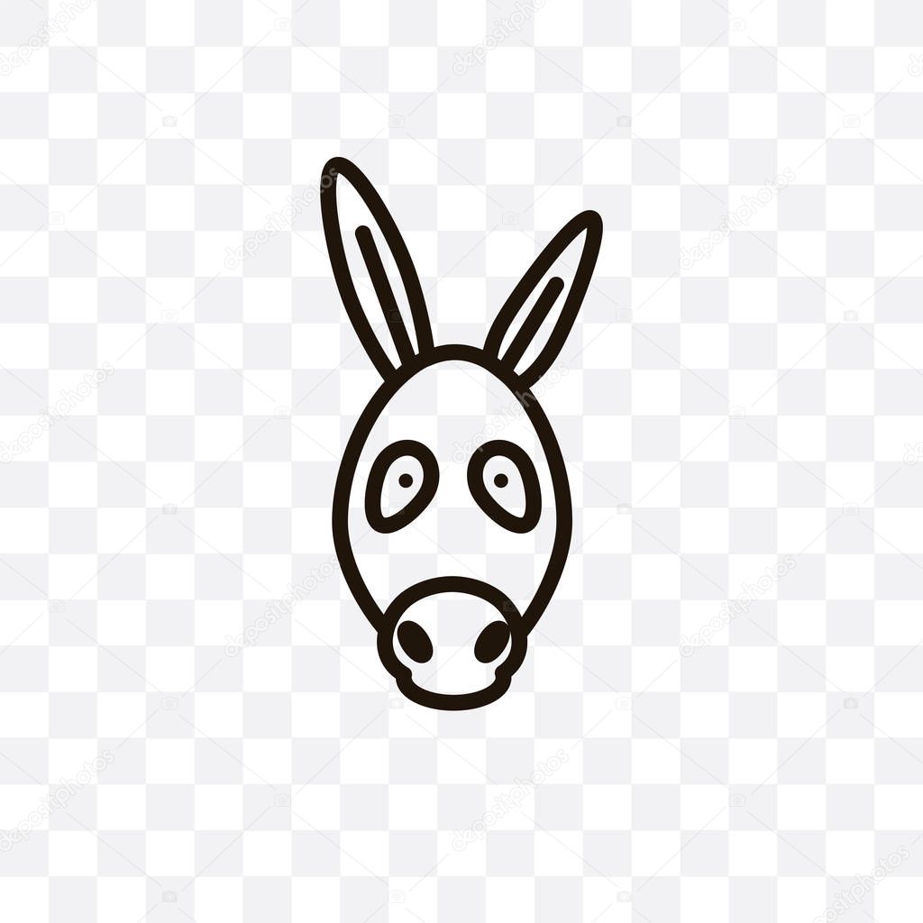 Donkey vector linear icon isolated on transparent background, Donkey transparency concept can be used for web and mobile