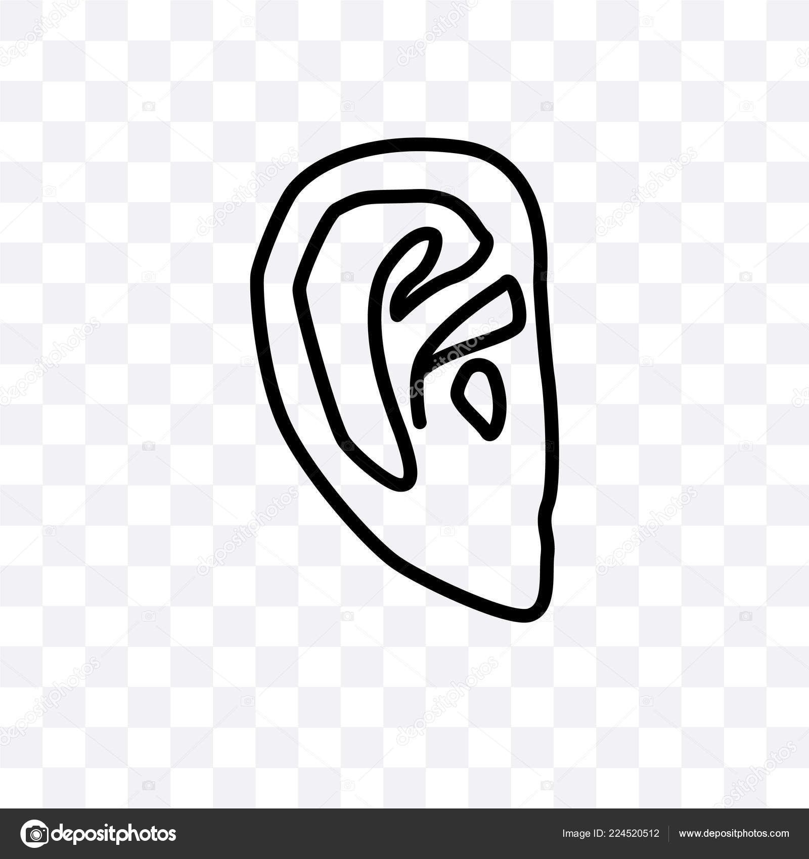 Human Ear Vector Linear Icon Isolated Transparent Background Human Ear  Stock Vector by ©CoolVectorStock 224520512, image size:1600x1700