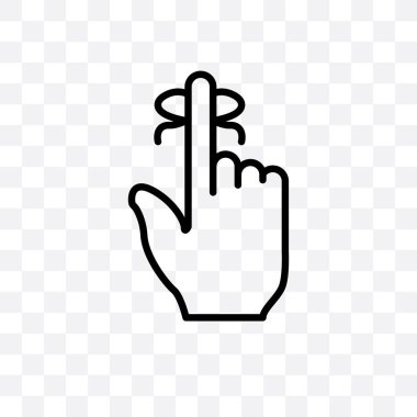 Şeffaf arka plan, parmak bir şerit saydamlık kavramı ile web ve mobil için kullanılabilir el üzerinde izole bir simgeyle şerit vektör lineer parmak el