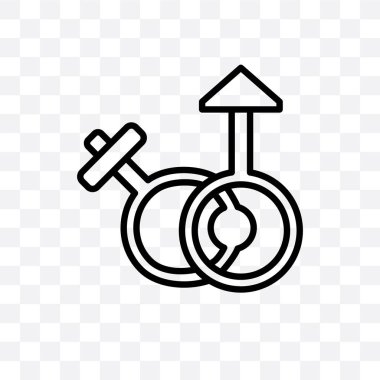 Erkek ve dişi cinsiyet vektör lineer simge üzerinde şeffaf arka plan izole, erkek ve dişi cinsiyet saydamlık kavramı web için kullanılan ve mobil olabilir