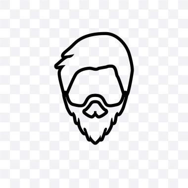 Bıyık kıvrılmış ipucu değişken vektör doğrusal simgesini şeffaf arka plan, kıvrılmış ipucu varyant saydamlık kavramı web ve mobil için kullanılabilir bıyık üzerinde izole