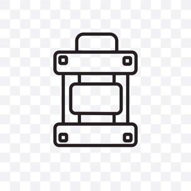 Ordu sırt çantası vektör lineer simgesi üzerinde şeffaf arka plan izole, ordu sırt çantası saydamlık kavramı web ve mobil için kullanılabilir