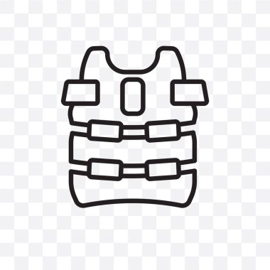 Kurşun geçirmez vektör lineer simge, şeffaf arka plan üzerinde izole kurşun geçirmez saydamlık kavramı web için kullanılan ve mobil olabilir