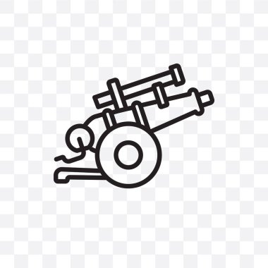 topçu vektör lineer simge üzerinde şeffaf arka plan izole, topçu saydamlık kavramı web için kullanılan ve mobil olabilir