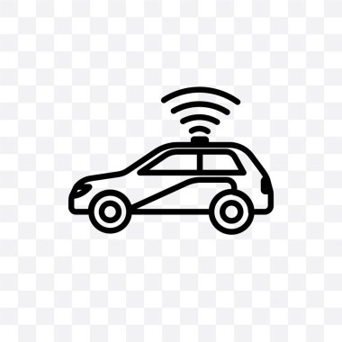 Autonomous car vector linear icon isolated on transparent background, Autonomous car transparency concept can be used for web and mobile clipart