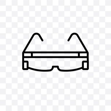 Akıllı gözlük vektör lineer simge üzerinde şeffaf arka plan izole, web için kullanılan ve mobil akıllı gözlük saydamlık kavramı olabilir