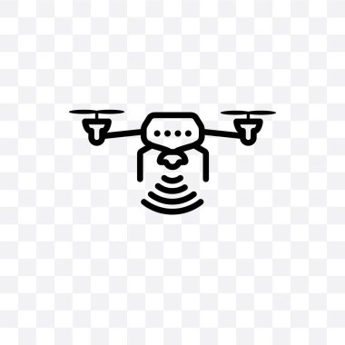 İnsansız hava aracı vektör lineer simge üzerinde şeffaf arka plan izole, insansız hava aracı saydamlık kavramı web için kullanılan ve mobil olabilir