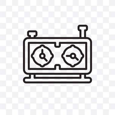 Satranç vektör lineer simgesi üzerinde şeffaf arka plan izole saat, satranç saati saydamlık kavramı web ve mobil için kullanılabilir