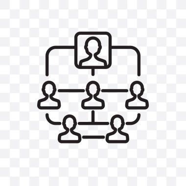 Hiyerarşik yapısı vektör lineer simgesi üzerinde şeffaf arka plan izole, hiyerarşik yapısı saydamlık kavramı web için kullanılan ve mobil olabilir