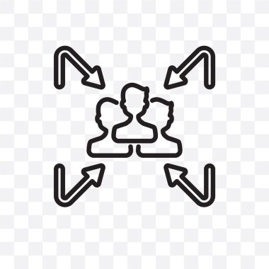 Noktası vektör lineer simgesi üzerinde şeffaf arka plan izole toplantı, Toplantı noktası saydamlık kavramı ve mobil web için kullanılabilir