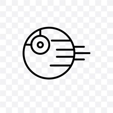 Death star vector linear icon isolated on transparent background, Death star transparency concept can be used for web and mobile clipart