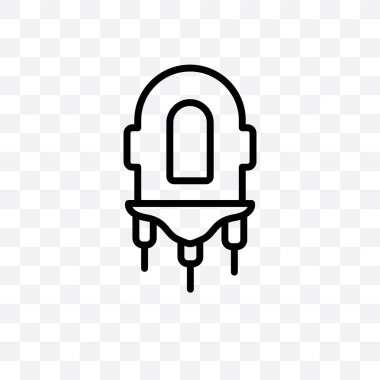 Şeffaf arka plan üzerinde izole jet pack vektör lineer simge, Jet pack saydamlık kavramı web için kullanılan ve mobil olabilir