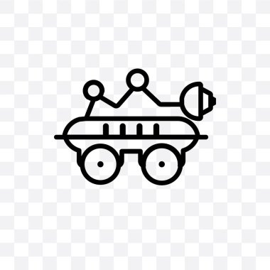 Saydam arka plan üzerinde izole alan robot vektör lineer simge, alan robot saydamlık kavramı web için kullanılan ve mobil olabilir